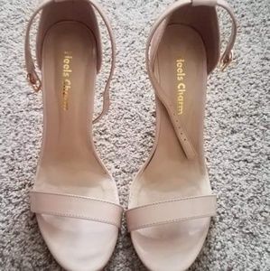 Nude strap heels